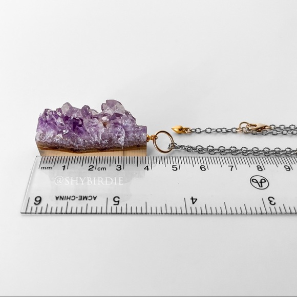 NEW Artisan Amethyst Semiprecious Gemstone Slice Pendant - Picture 8 of 14